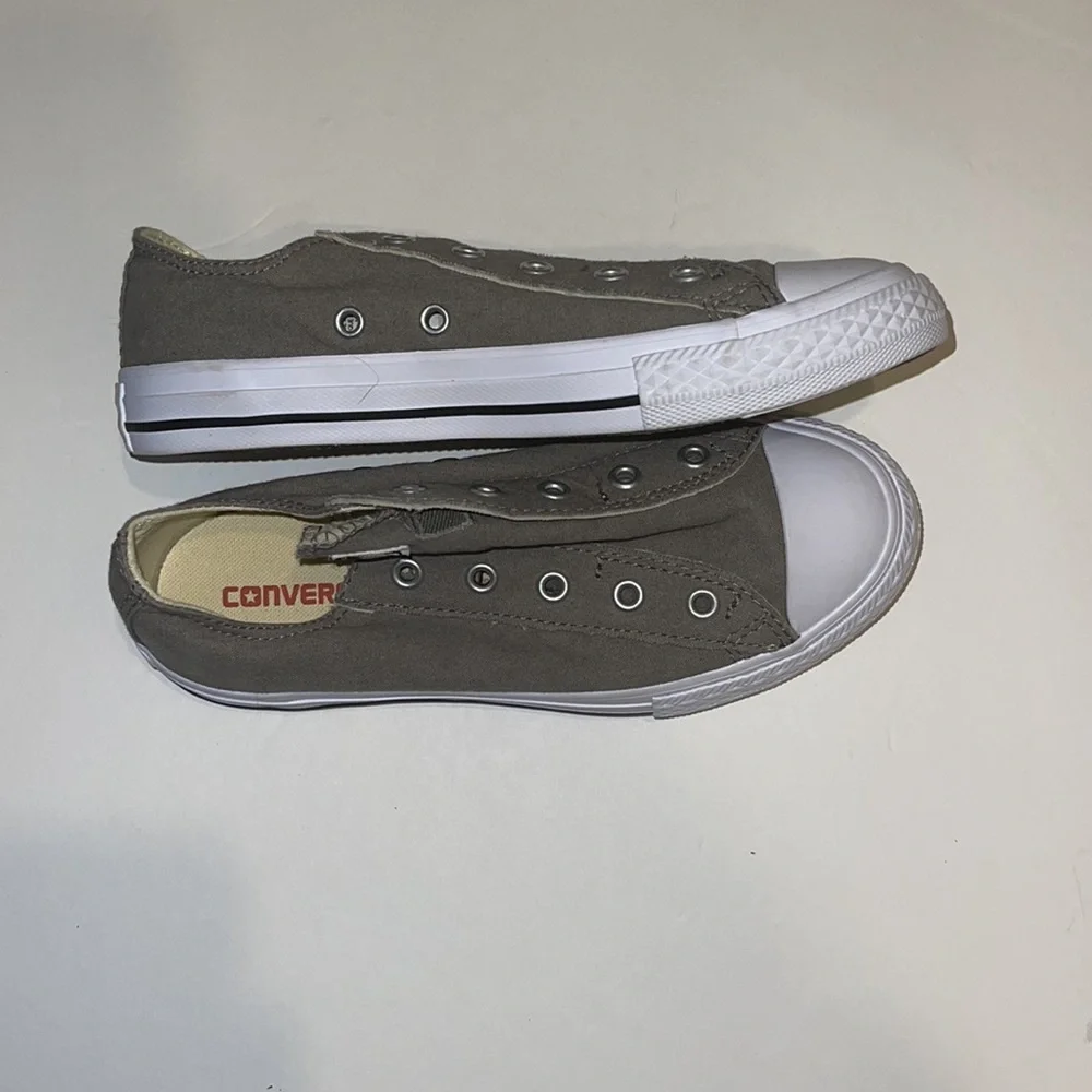 Converse All Stars youth sneakers. Size 2. Gray and White. NWOT.